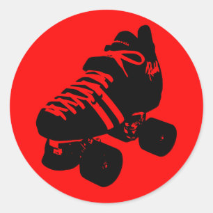 Sticker à patins à bascule rouge noir