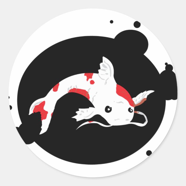 Sticker à poisson mort blanc (Devant)