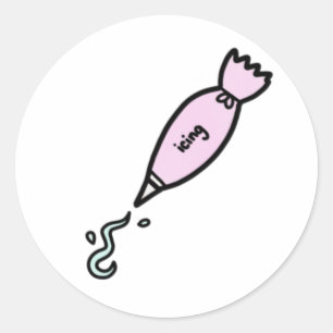 Sticker à sac à tuyauterie rose