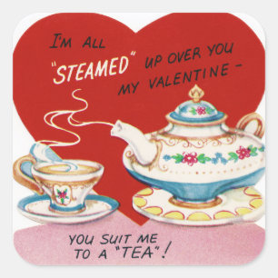 sticker à thé Retro Vintage Valentine