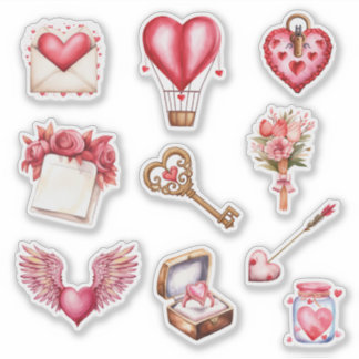 Sticker à thème Coeur de la Saint-Valentin