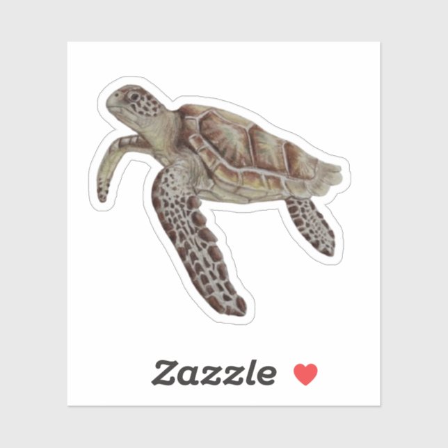 Sticker à tortue verte (Feuille)