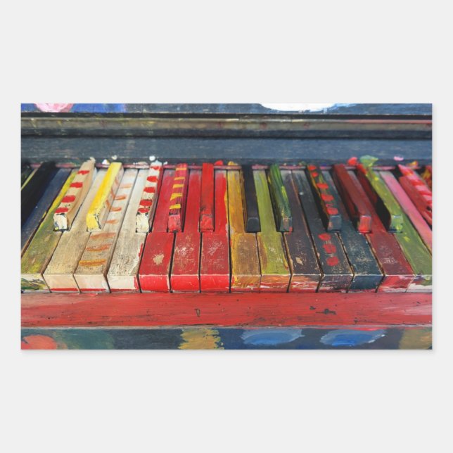 Sticker à touches de piano peintes de couleur (Devant)
