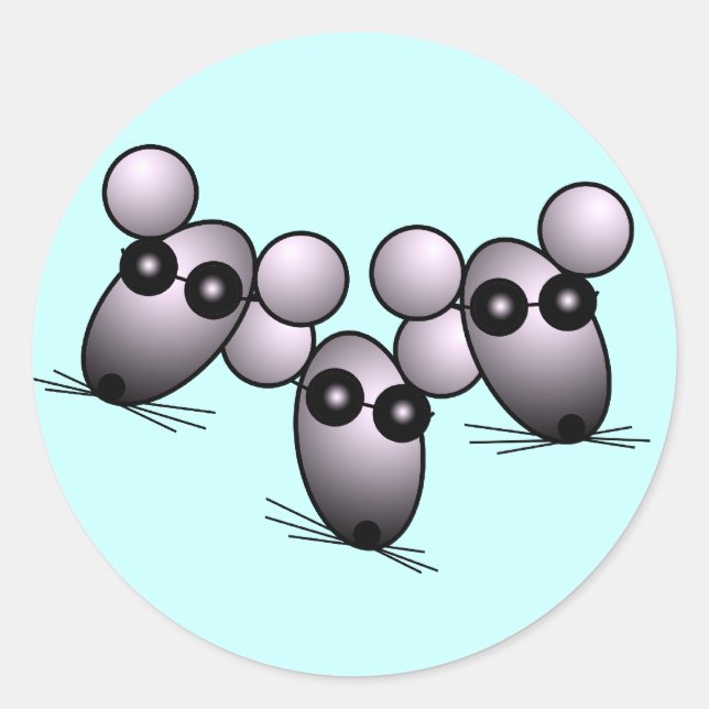 Sticker à trois souris aveugles (Devant)