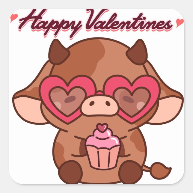 Sticker à vaches de la Saint-Valentin, Vache de Va (Devant)