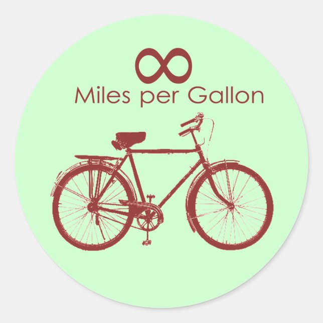 Sticker À Vélo D'Infinité Miles Par Gallon (Devant)