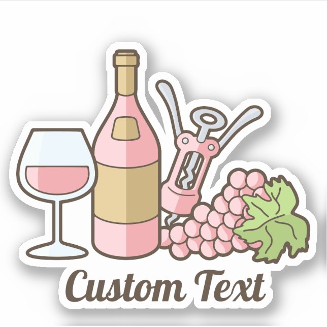 Sticker à vin rose (Devant)