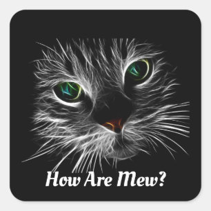 Sticker à visage de chat fractal