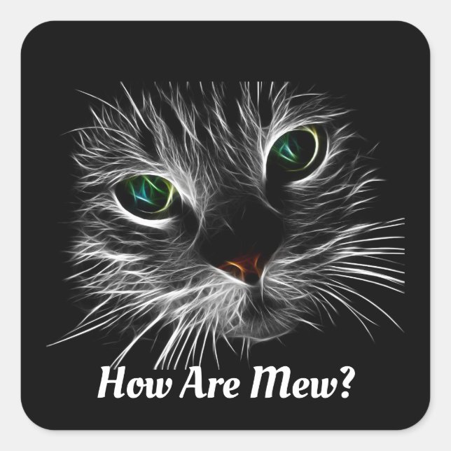 Sticker à visage de chat fractal (Devant)