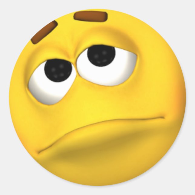 Sticker à visage triste (Devant)