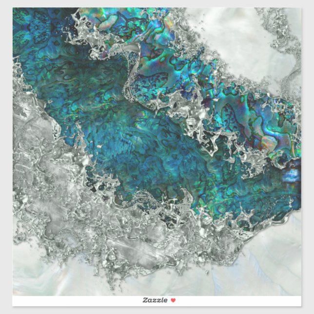 Sticker Abalone Shell Pearl et Argent 2 (Feuille)