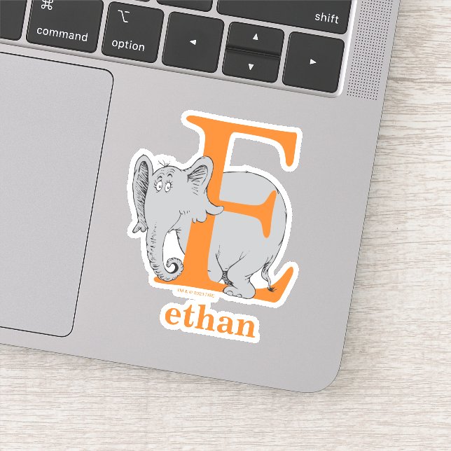 Sticker ABC du Dr Seuss : Lettre E - Blanc | Ajouter Votre (Détail)