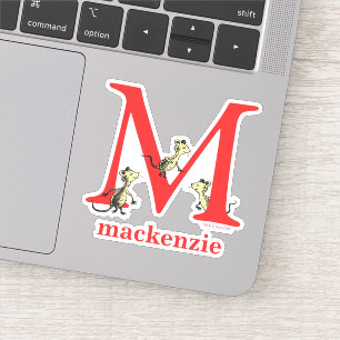 Sticker ABC du Dr Seuss : Lettre M - Blanc Ajouter Votre