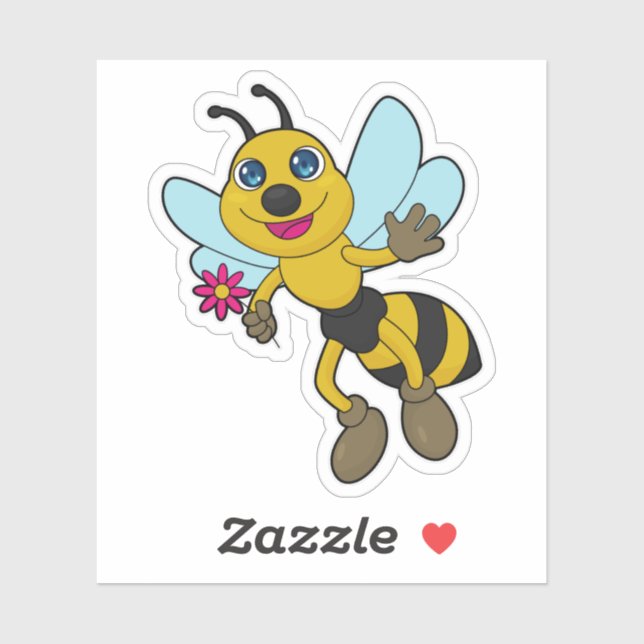 Sticker Abeille à fleurs (Feuille)