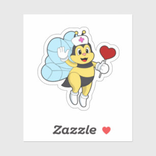 Sticker Abeille comme infirmière avec coeur.PNG