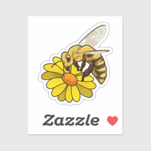 Sticker Abeille en fleurs
