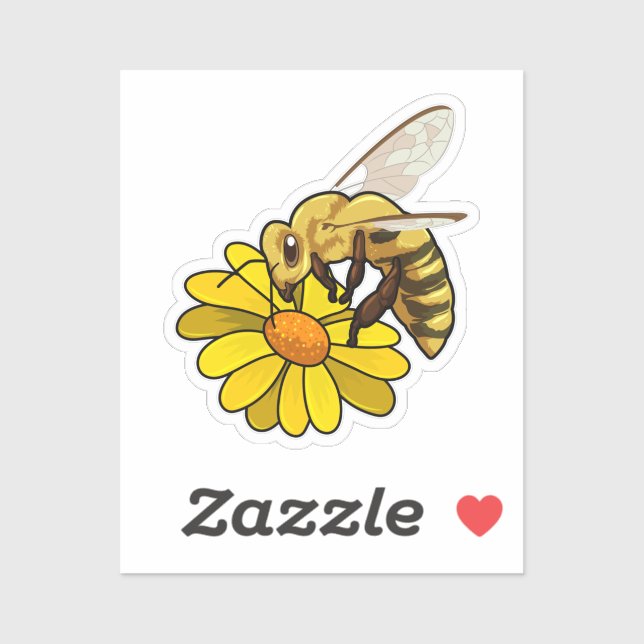 Sticker Abeille en fleurs (Feuille)