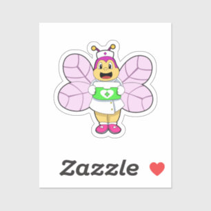Sticker Abeille en tant qu'infirmière avec trousse First a