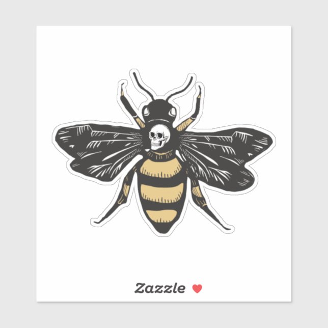 Sticker Abeille tueuse vintage (Feuille)