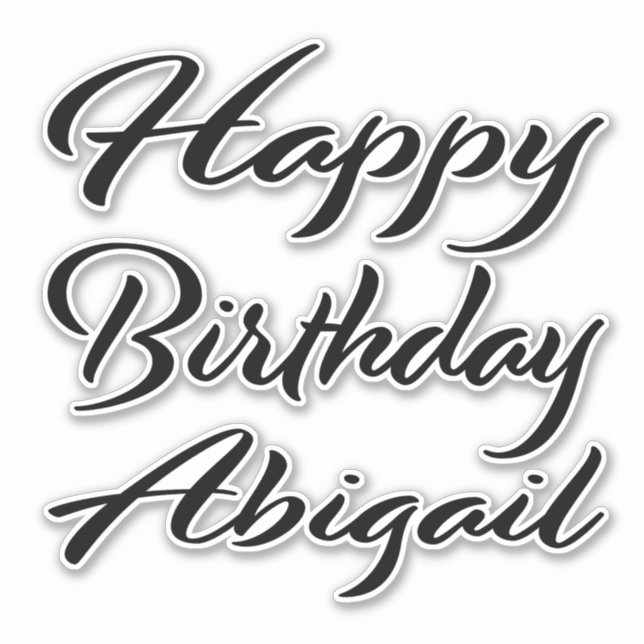 Sticker Abigail Nom Prénom Anniversaire de la Broderie noi (Devant)