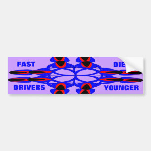 Sticker Abstrait de pare-chocs Floral Cross Blue