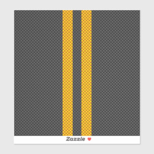 Sticker Accent Yellow Racing Stripes Carbon Fiber Style