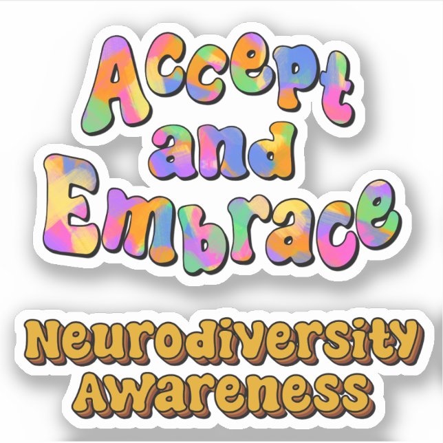 Sticker Accepter et adopter la sensibilisation à la Neurod (Devant)