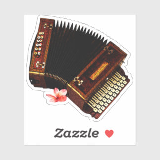 Sticker Accordion et Plumeria - Instrument de musique
