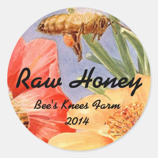 Sticker Accueil Canning Jar Honey Bees Retro (Devant)