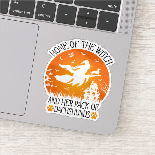 Sticker Accueil De La Sorcière Et Son Pack De Cool Dachshu