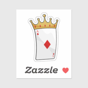 Sticker Ace diamant avec Couronne