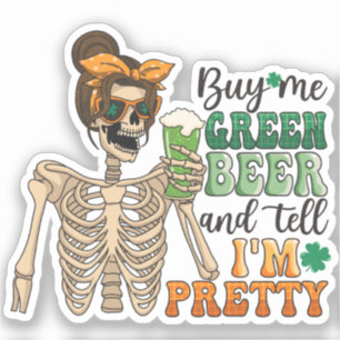 Sticker Acheter ma bière verte Saint Patrick's Day