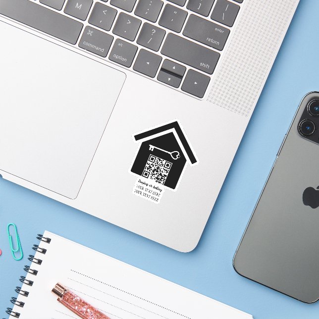 Sticker Acheter ou vendre des décalcomanies immobilières,  (Ordinateur portable avec iPhone)
