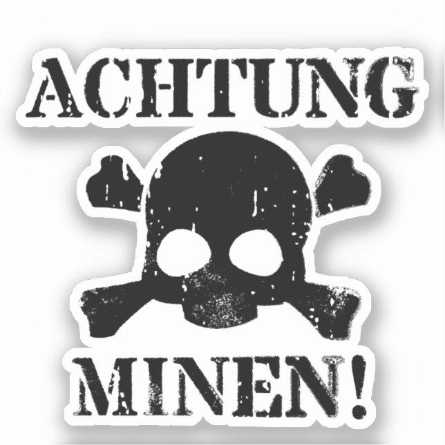 Sticker Achtung Minen ! SIGNE 2ÈME GUERRE MONDIALE (Attent (Recto)