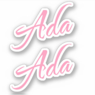 Sticker Ada Nom décoratif en rose x2