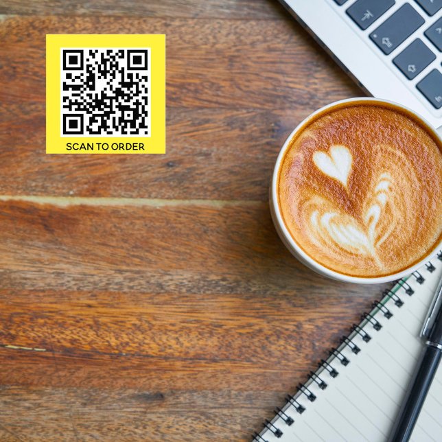 Sticker Add your own Code QR Scan to order Minimum Simple (Créateur téléchargé)