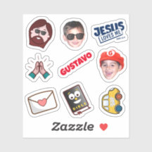 Adesivos personalizados com foto e nome