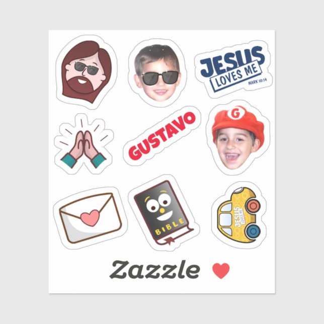 Sticker Adesivos personalizados com foto e nome (Feuille)