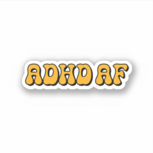 Sticker ADHD AF Yellow Typographie