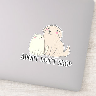 Sticker Adoptez Ne pas Acheter Chien Chat