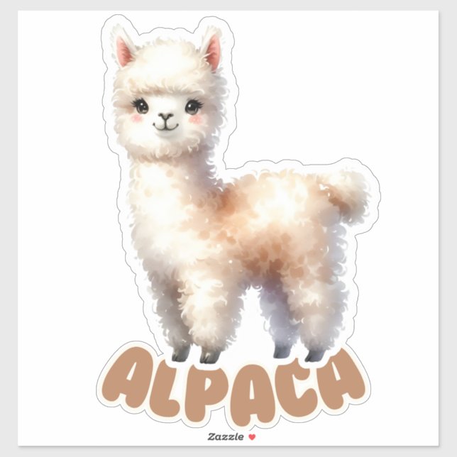 Sticker Adorable Alpaca - Pépinière (Feuille)