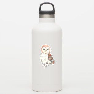 Sticker Adorable Aquarelle Peinte Chouette