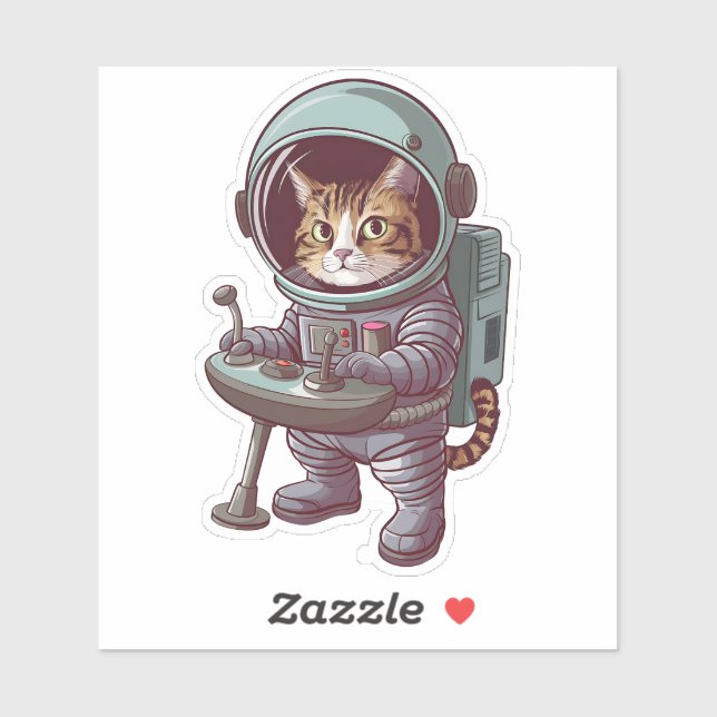 Sticker Adorable Astronaut Chat Space Chat (Feuille)