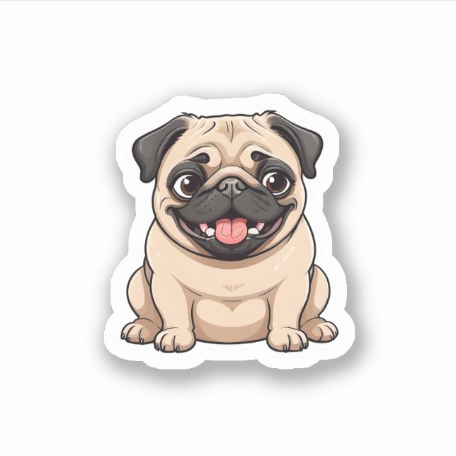 Sticker adorable chien gras adorable (Devant)