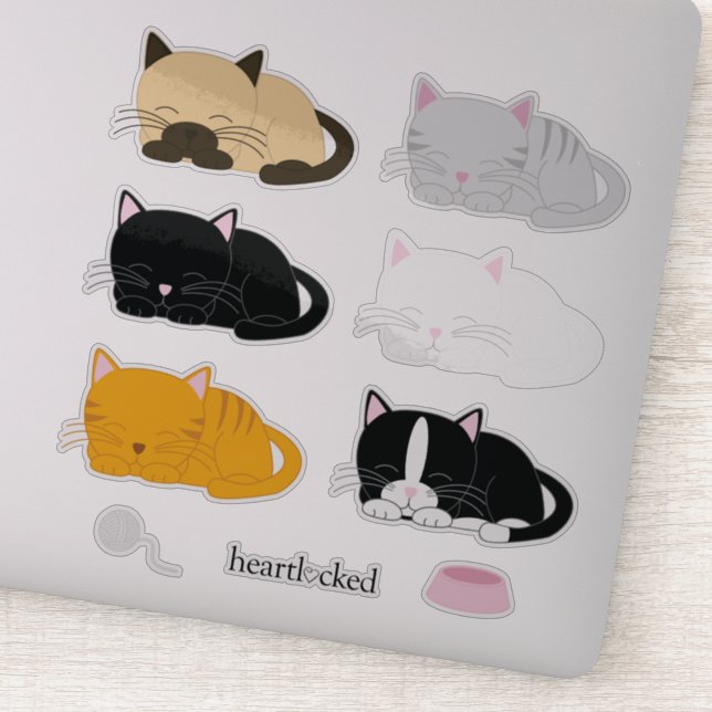 Sticker Adorable Collection de chatons pour la sieste (Détail)