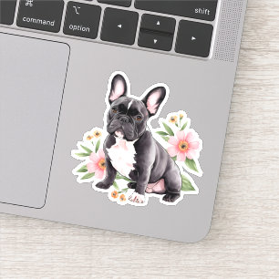 Sticker Adorable Fête Français Bulldog avec balle