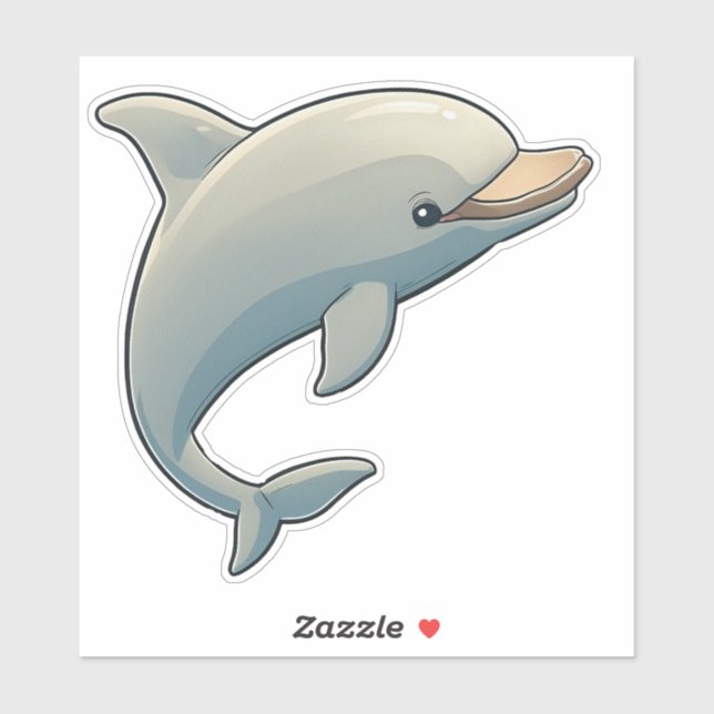 Sticker Adorable grey little dolphin (Feuille)