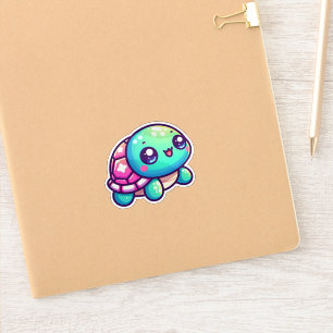 Sticker Adorable Tortue coquille colorée