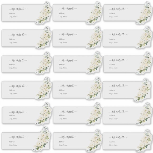 Sticker Adresse client transparente H2 Albâtre Roses (Devant)