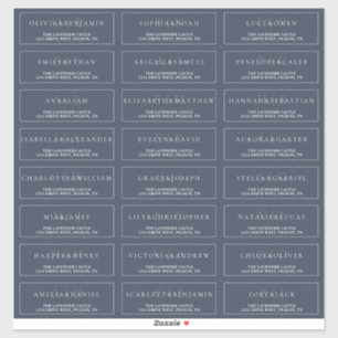 Sticker Adresse de mariage formelle élégante bleu marine e